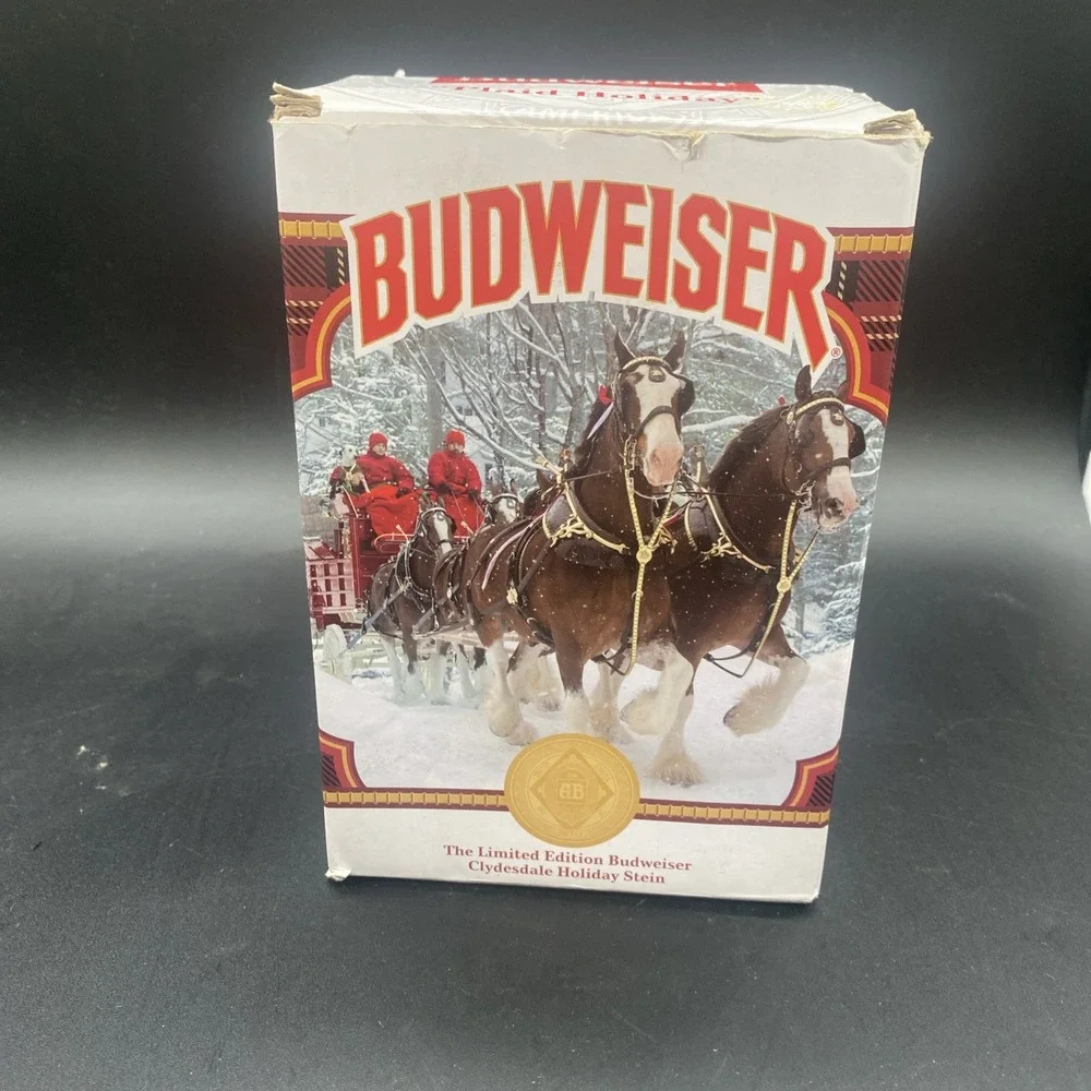 2021 - Budweiser 42nd Anniversary Christmas Stein Plaid Holiday Clydesdale
